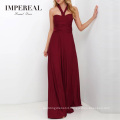 Maxi Burgundy Latest Designs Long Convertible Bridesmaid Dress